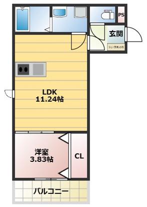 THE NOBLES秋葉町(1LDK/3階)の間取り写真