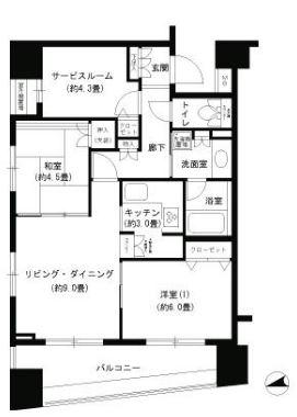 パークキューブ浅草田原町(2SLDK/13階)の間取り写真