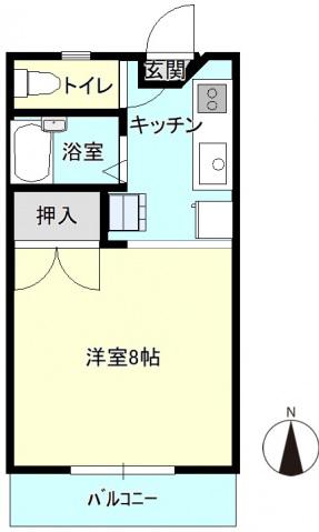 ラビットハウス(1K/1階)の間取り写真