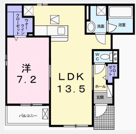 オリーブ赤穂I(1LDK/1階)の間取り写真