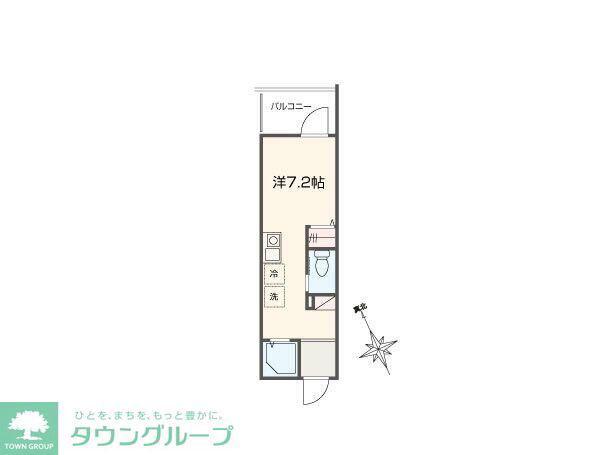 MELLAS相模原II(ワンルーム/1階)の間取り写真