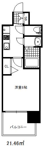 プレサンス神戸長田マリエント(1K/4階)の間取り写真