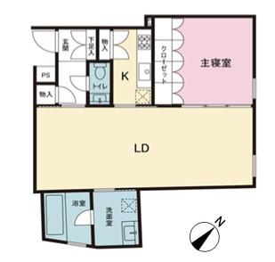 バードパーク目黒(1LDK/1階)の間取り写真