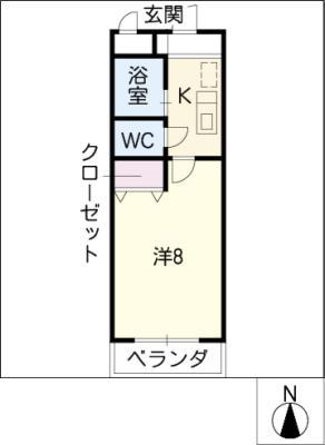 SEASIDE CITY(1K/2階)の間取り写真