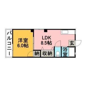 グリーンマンション(1LDK/3階)の間取り写真