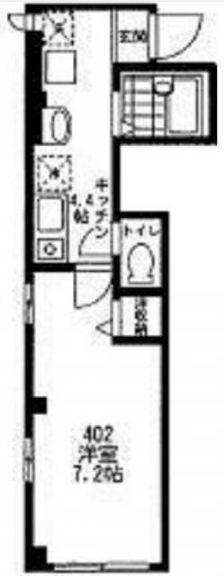 アムール曙(1K/4階)の間取り写真