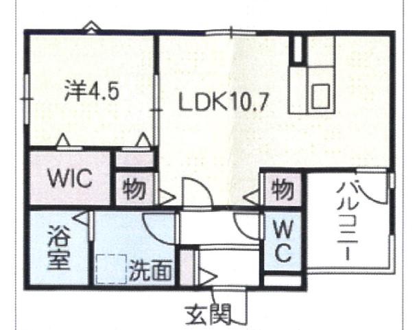 HARUレーベンハイム中村(1LDK/1階)の間取り写真