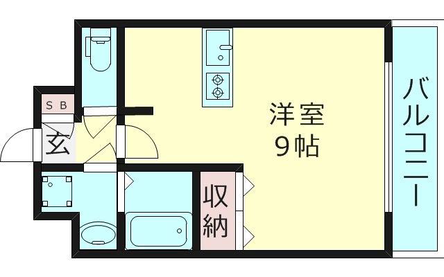 ヴァンスタージュ大阪城イースト(ワンルーム/2階)の間取り写真