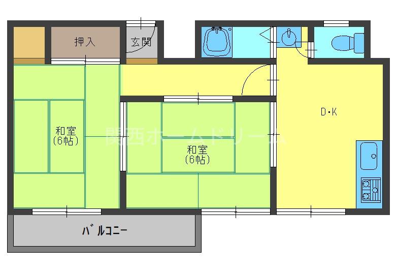 第1中野マンション(2DK/3階)の間取り写真