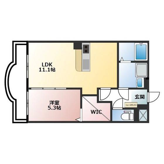 シンフォニー石坂II(1LDK/1階)の間取り写真