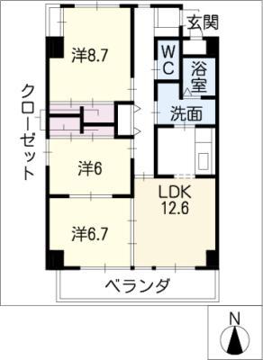 ヴェラーノ マレ(3LDK/4階)の間取り写真