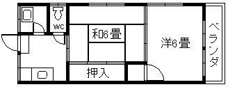 寿荘1号棟(2K/2階)の間取り写真