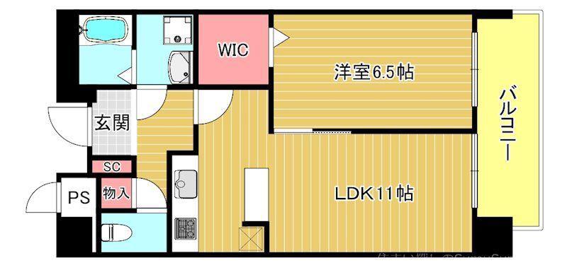 富士プラザV(1LDK/4階)の間取り写真