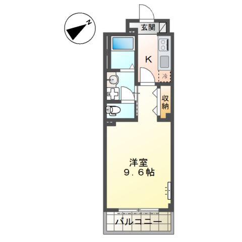 西区五才美町マンション(1K/1階)の間取り写真