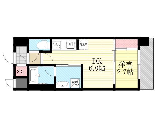 アーバングランデ新大阪(1DK/10階)の間取り写真