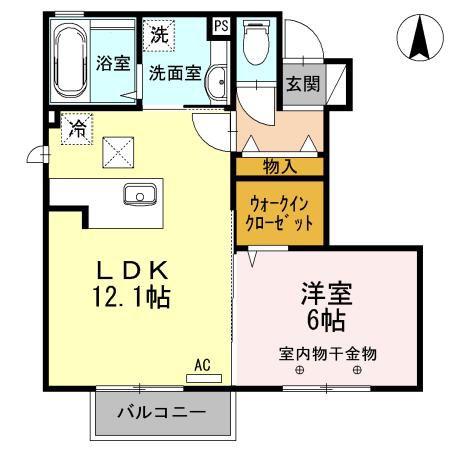 CASA ALPS(1LDK/2階)の間取り写真