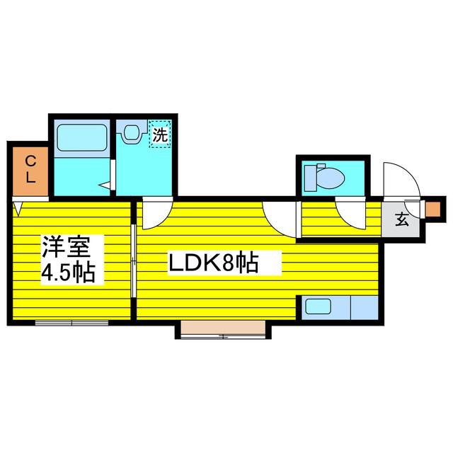 カーサソレアード(1LDK/3階)の間取り写真