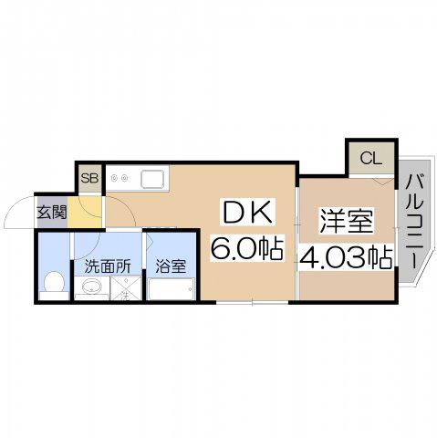 GRAND STEADY天王寺町(1DK/2階)の間取り写真