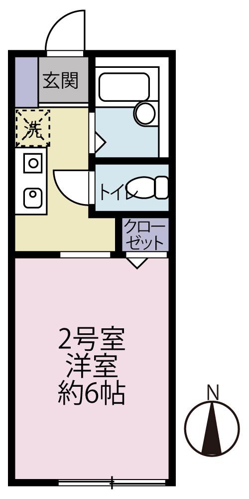 ジュネス野方(1K/2階)の間取り写真