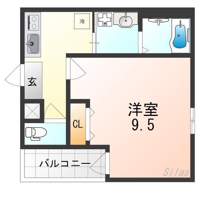 フジパレス堺石津川サウス(1K/2階)の間取り写真