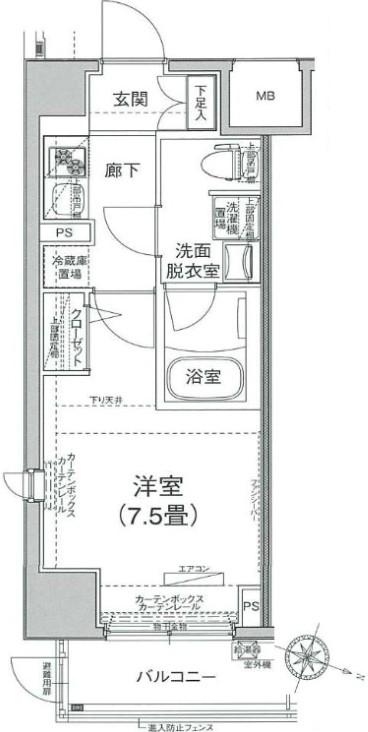 アイル赤羽サウス(1K/1階)の間取り写真