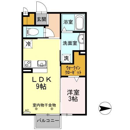 アーク野田(1LDK/2階)の間取り写真