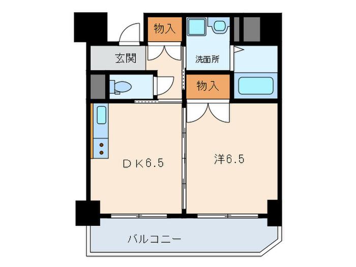 サンシャイン六甲(1DK/2階)の間取り写真