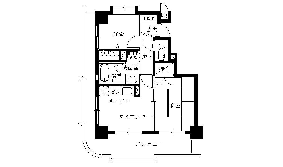 ライオンズマンション前橋千代田町(2DK/10階)の間取り写真