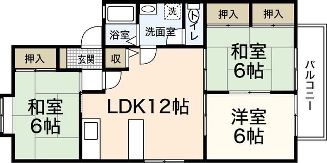 アネックス宮内(3LDK/2階)の間取り写真