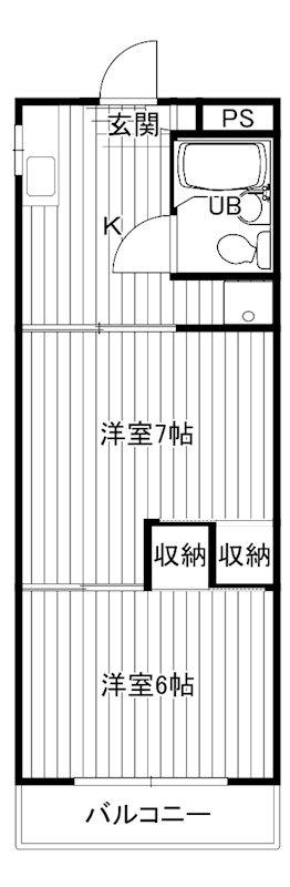 KMハイツ(2K/2階)の間取り写真