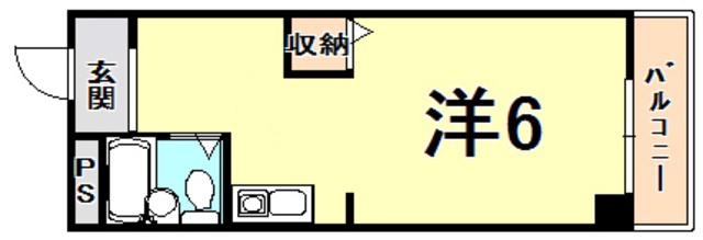ONハイツ甲東園(ワンルーム/1階)の間取り写真