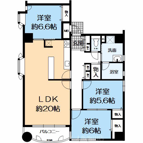 ピアグランデ順慶町(3LDK/9階)の間取り写真