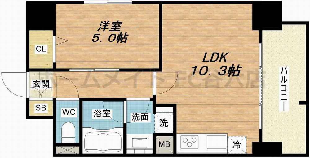 ウルバーノ イリス(1LDK/8階)の間取り写真