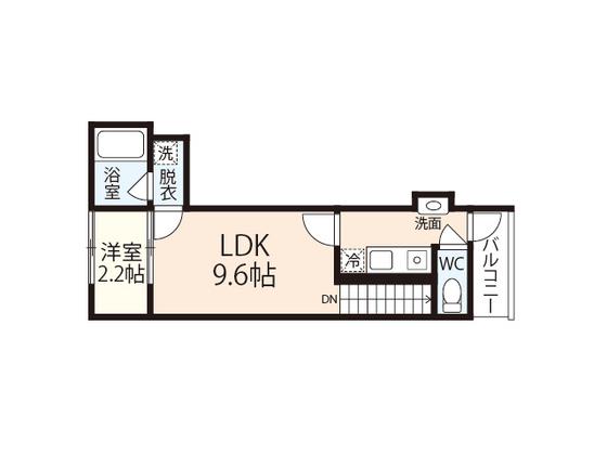 M TERRACE藤垂園 弐番館(1LDK/2階)の間取り写真