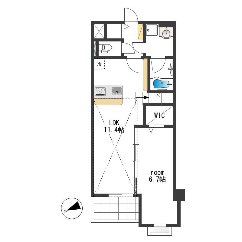 MDL APARTMENT(1LDK/4階)の間取り写真