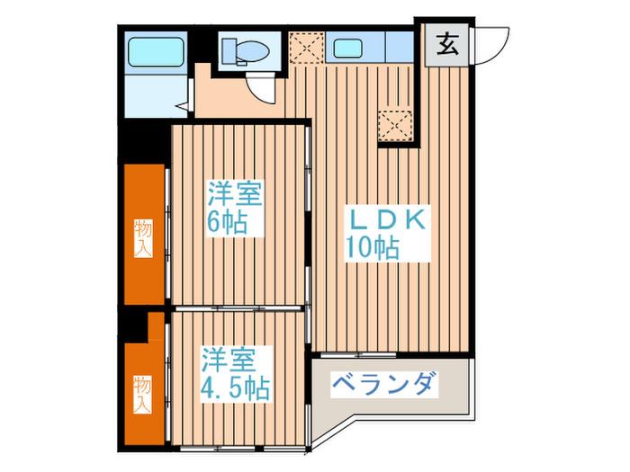 丸繁ビル(2LDK/3階)の間取り写真