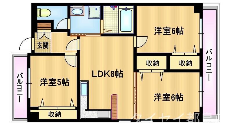 コートサンファイン(3LDK/10階)の間取り写真