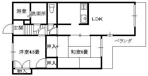 カッスル菊衛(2LDK/6階)の間取り写真