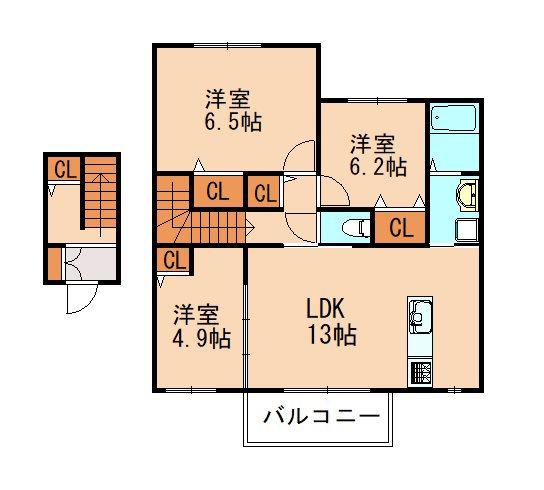 LEGACY I(3LDK/2階)の間取り写真