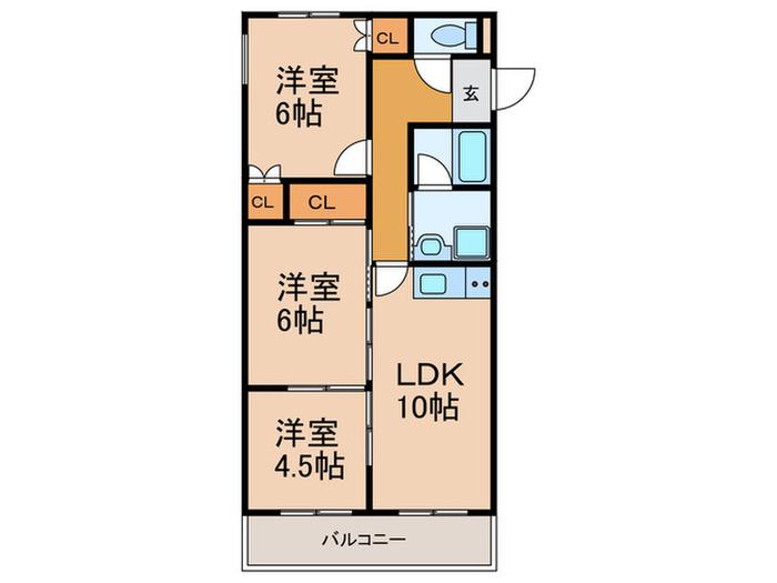 メゾン亜樹(3LDK/2階)の間取り写真