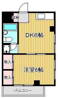 カーサ新丸子(1DK/4階)の間取り写真