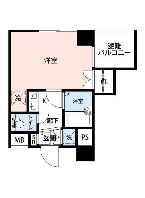 ABCステーションプラザ新宿中井(1K/6階)の間取り写真