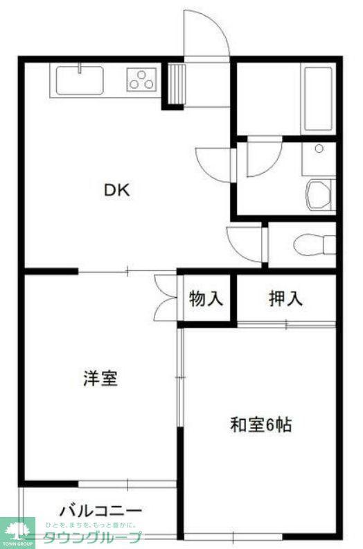 KTD・錦町(2DK/4階)の間取り写真