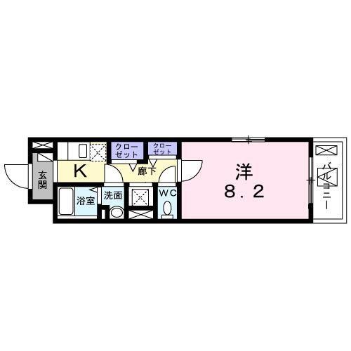 ヴィクトアール目白(1K/4階)の間取り写真