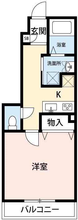 アンプルール リーブル 彩美(1K/1階)の間取り写真