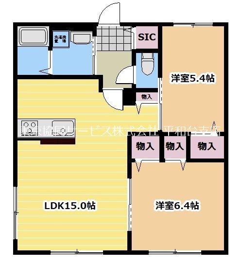 ブルーメンプラッツIII(2LDK/1階)の間取り写真