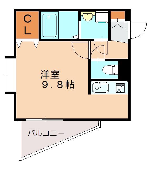 セントフォーラム原町(ワンルーム/3階)の間取り写真