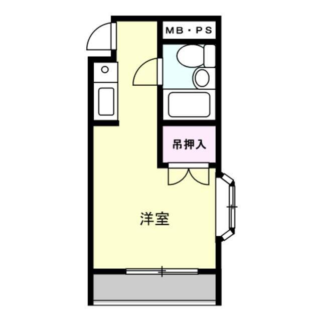 大友ロイヤルタウン相模原(ワンルーム/2階)の間取り写真
