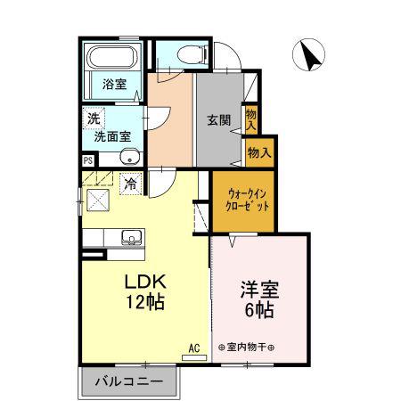 プランドール(1LDK/1階)の間取り写真