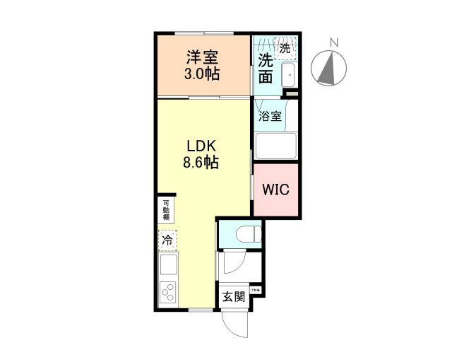 AMEROTE(1LDK/1階)の間取り写真